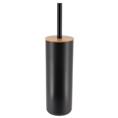 Evideco French Home Goods Modern Toilet Brush and Holder Set with Bamboo Lid