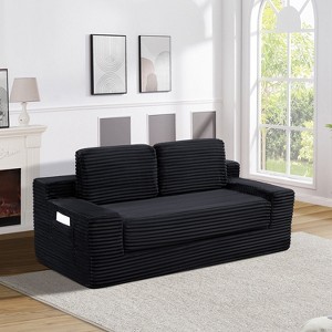 KTMBDW 70" Oversized Double Chaise,Cloud Plush Sofa Deep Seat,No Assembly Required,Modern Corduroy Loveseat Chair for Living Room - 1 of 4