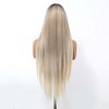Jessie's Wig 30 Inch Straight Wig Synthetic Hair 13x3.5 Lace Wigs Blonde Color With Dark Roots 1 Pc/Pack - 4 of 4