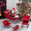 FURNIinspire Decorative Holiday Scene Props Large Iron Sleigh Distressed Christmas Santa Holiday Decoration, Home Decor, Red, 14.5"*10"*11" - 2 of 4