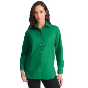 Jessica London Women's Plus Size Wrinkle-Free Stretch Poplin Shirt - 1 of 4