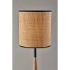 Cayman Natural Wood Floor Lamp Black - Adesso: Transitional Style, Rattan Shade, ETL Listed, 3-Way Switch - image 3 of 4