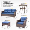 Buenhomino 9PCS Patio Furniture Set, Outdoor Wicker Sofa with Swivel Rocking Chairs Set of 4, Ottomans,Thick Cushions,Rattan Conversation Set - 3 of 4