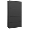 vidaXL Office Cabinet Anthracite Steel, Tempered Glass Large - 4 of 4