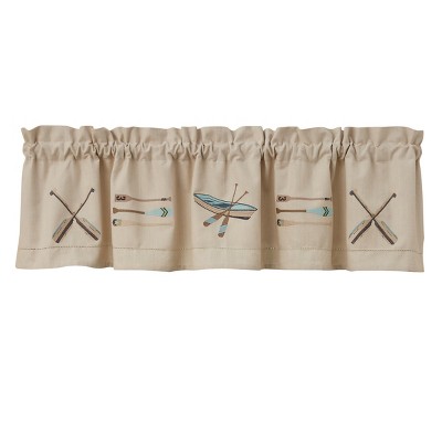 Park Designs Paddles Embroidered Lined Valance - 60''L - Beige