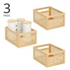 mDesign Natural Cane Kitchen Organizer Storage Bin with Handles - 2 of 4
