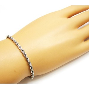 RMZ GOLD NYC Unisex Silver Plated Rope Bracelet 8" - 1 of 1