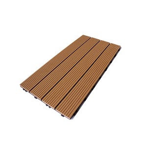 24 in. x 12 in. Solid Straight Strip  WPC Interlocking Decking Tile (5 per Case) - 1 of 4
