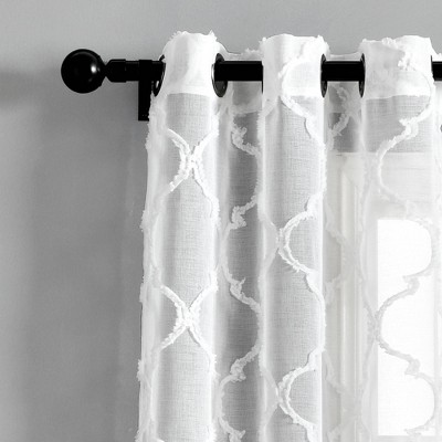 White Cotton Sheer Curtains Target, Sheer White Curtains With Pattern