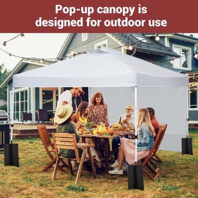 10x10ft Instant Pop-Up Canopy Tent – Waterproof with Sidewalls & Wheeled Bag for Beach, Parties, Outdoor (White)