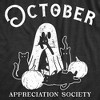 Womens Funny T Shirts October Appreciation Society Sarcastic Halloween Graphic Novelty Tee For Ladies - Crazy Dog Women's T Shirt For Halloween Season - 2 of 4