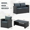 ELJGET 4-Piece Outdoor Patio Furniture Sets, All Weather PE Outdoor Sofa, Garden Wicker Rattan Patio Conversation Set with Coffee Table - 4 of 4