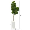 Nearly Natural 6-ft Fiddle leaf Fig Artificial Tree in Tall White Planter - 2 of 4