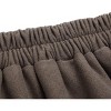 Women's Plaid Wool Skirt - Elastic Waist A-Line Pleated Tartan Long Skirt Long Pure Khaki - 4 of 4