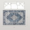 Aghana Digitals Blue 5x7 Flannel Faux Fur Vintage Rug: Non-Slip, Washable Carpet for Living Room, - 4 of 4