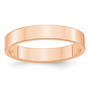 Black Bow Jewelry 4mm 10K Rose, White, or Yellow Gold Lightweight Flat Standard Fit Band - 1 of 3