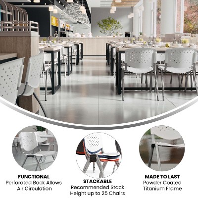 Titanium Gray 880 lb Capacity Ergonomic Stack Chair - White