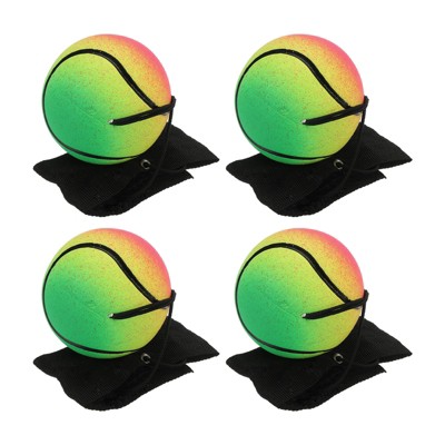 Unique Bargains Rubber Rebound Sports Wrist Ball with String for Exercise 4 Pcs Mixed Colors