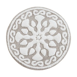 SEVOBAL Bathroom Rugs Bath Mat Rug Home Decor Carpet Shower Mat Home Decor Medallion Floral Pattern Shower Room Bathroom, Beige, 25"*25"*0.5" - 1 of 4