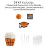 Big Dot of Happiness Grad Basketball - Cupcake Decoration - 2026 Graduation Party Cupcake Wrappers and Treat Picks Kit - Set of 24 - 4 of 4