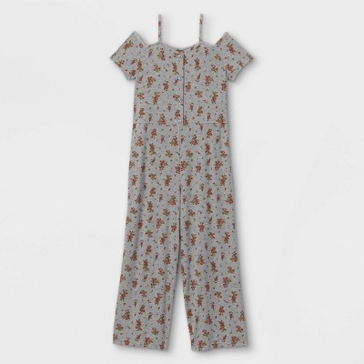 Girls' Button-Front Off the Shoulder Jumpsuit - art class™ Gray XS