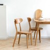 NicBex Solid Wood Dining Chair Set of 4, Rustic Wide Curved Backrest, Wooden Chair for Dining Room Kitchen Bedroom Room, Walnut/Oak - 2 of 4