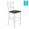 Taylor & Logan Wooden Barstool Antique White: Modern Farmhouse Cross Back, 29" Seat Height - 4 of 4