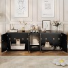 Double Cat Litter Box Enclosure, Hidden Litter Box Furniture for 2 Cats, Wooden Litter Box Enclosure Furniture, Side End Table, TV Stand - 3 of 4