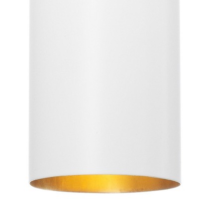 Matte White Mini Drum Chandelier with Antique Gold Accents