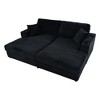 GlasFlength Sectional Sofas, Contemporary  Sectional, Spacious and Cozy, Perfect for Family Rooms, Black, 86.5"*62"*34.5" - 2 of 4