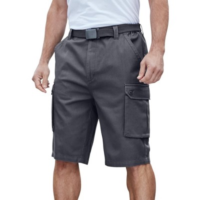KingSize Men's Big & Tall 12" Side Elastic Cargo Short With Twill Belt