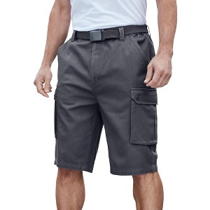 KingSize Men's Big & Tall 12" Side Elastic Cargo Short With Twill Belt - 1 of 4