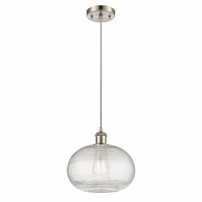 Ithaca - 1 Light Cord Hung Mini Pendant In Industrial Style-9.5 Inches Tall and 10 Inches Wide
