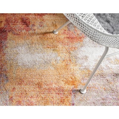 Multi Abstract Rectangular Stain-Resistant Synthetic Area Rug