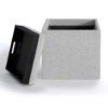 CAVINAS Linen Storage Ottoman Bench,Upholstered Ottoman with Flip Over Serving Tray for Living Room,Bedroom - 2 of 4