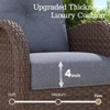 Layinsun 3 Pieces Wicker Patio Furniture Set, Luxury Outdoor Conversation Set with High Back Swivel Rocker Chairs - 3 of 4