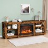 Farmhouse 70'' TV Stand For Tvs Up To 70'' With 23'' Electric Fireplace and Adjustable Shelves - 2 of 4