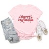 Simply Sage Market Whimsical Merry Christmas Short Sleeve Tee - L - Pink - 3 of 4
