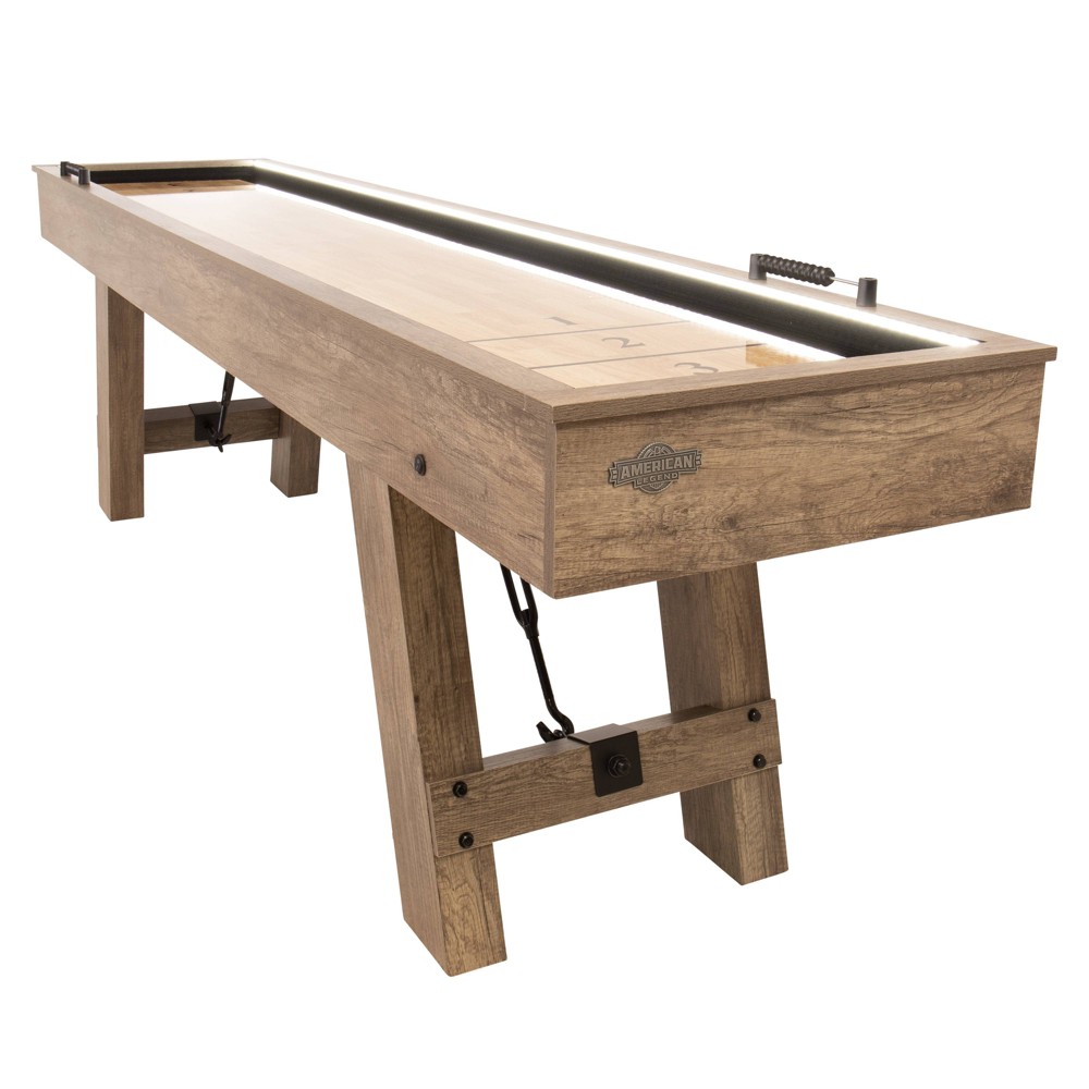 American Legend Brookdale 9’ LED Light Up Shuffleboard Table with Bowling