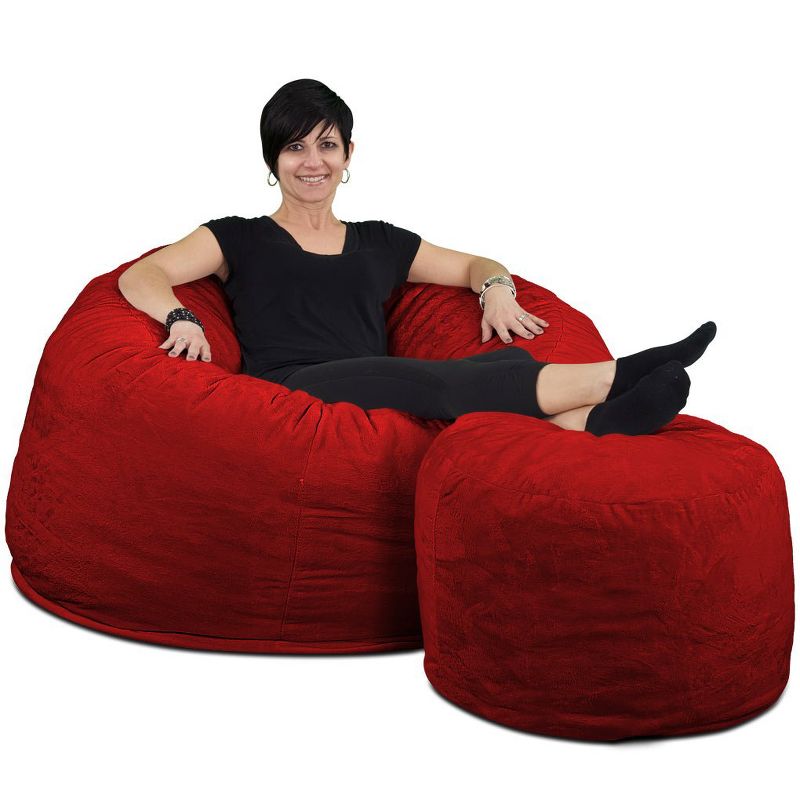 Ultimate Sack Giant Bean Bag Chairs and Footstool Bundle, 1 of 2