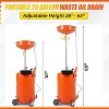 20 Gallon Waste Oil Drain Tank Air Operated Adjustable Funnel (38-65") 360¡ã Wheels & Toolbox Portable - 3 of 4