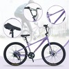 Infurnic Bicycles, Kids Bike with Double Disc Brakes, Children's Bicycle for Boys Girls Age 12+ Years, Purple, 68.8"*26.77"*47.6" - 4 of 4