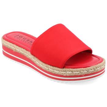 Journee Collection Womens Medium and Wide Width Rosey Tru Comfort Foam Wedge Heel Espadrille Sandals