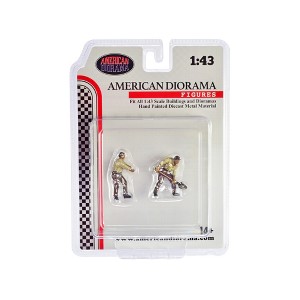 "4X4 Mechanics" 2 Piece Diecast Figure Set 2 for 1/43 Scale Models by American Diorama - 1 of 3