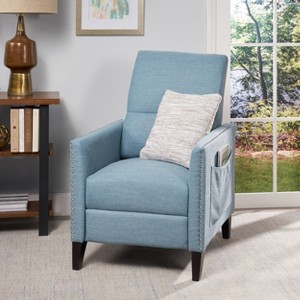 Sapphtopaz Accent Chair Reclining Chair High-Backrest Push-Back Armchair with Nailhead Decorate and Side Pocket Accent Chair for Living Room - 1 of 4
