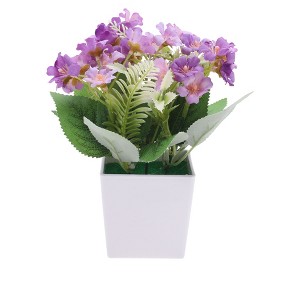 Unique Bargains Fake Plants Oil Painting Style Lewisia Plastic 2.95"x2.95"x7.87" 1 Pc - 1 of 4