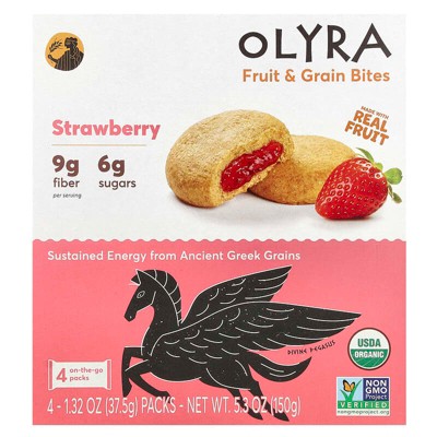 Olyra Fruit & Grain Bite Strawberry 4 Packs 1.32 oz
