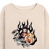 Women's - Bratz - Original Airbrushed Logo Lightweight French Terry Wide Neck Long Sleeve Shirt - 2 of 4