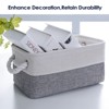 Aoibox Small Fabric Storage Baskets with Handles Foldable Decorative Organizer Bins White Grey 11.8x7.9x5.2 Inch 6 Pack - 2 of 4