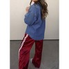 Women's Denim Contrasting Button Down Shirt - Mimosa - 3 of 3